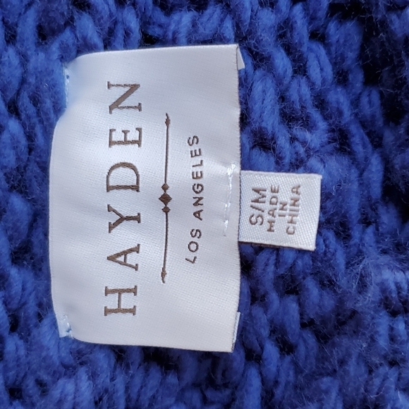 Hayden Hand-knotted Bubble Cardigan sweater s/m Royal blue Hearts design - Picture 3 of 5